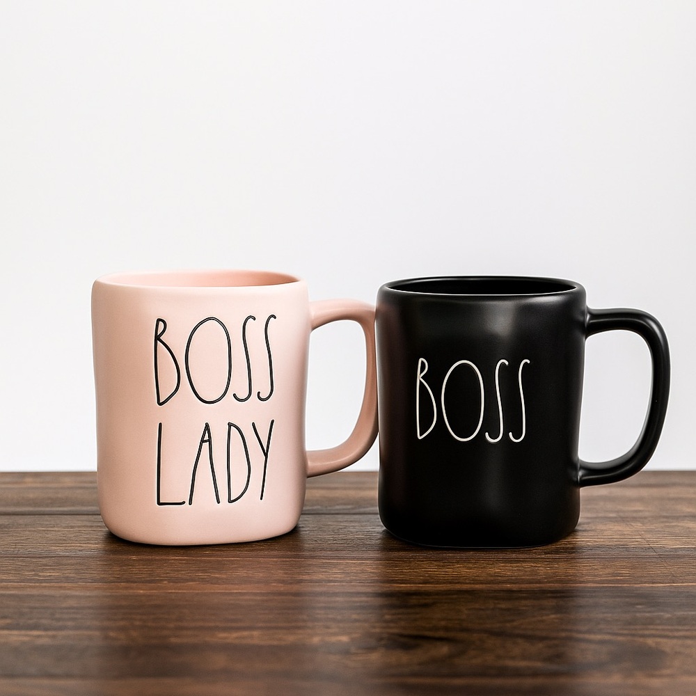 Rae Dunn Boss Lady and Boss Mug Set